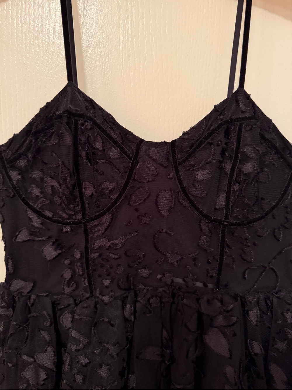 Betsey Johnson "Lucia" black lace floral mini dress - Picture 3 of 11